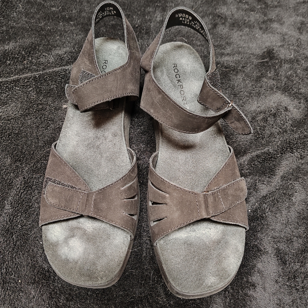 Rockport Women's Suede Black Sandals